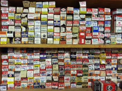 Assorted vacuum tubes in boxes