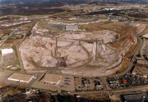 Aerial photo of former slag heap "Brown's Dump"