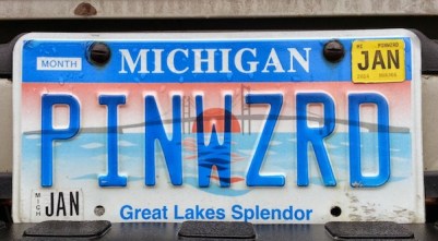 Michigan license plate PINWZRD