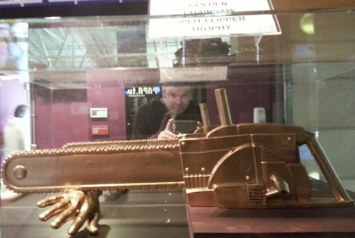 Golden Chainsaw Split Flipper Trophy