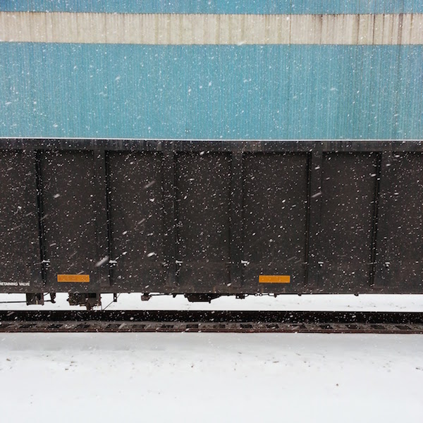 Coal car in snow