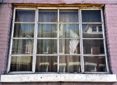 row house window art