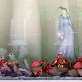 row house window art