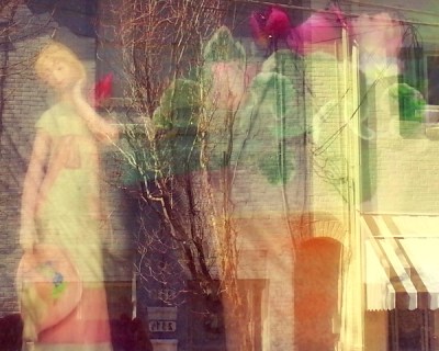 row house window art