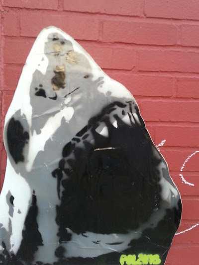 wheat paste graffiti of Jaws