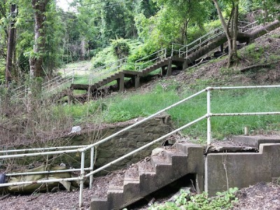Two sets of steps of city steps in Pittsburgh, Pa.