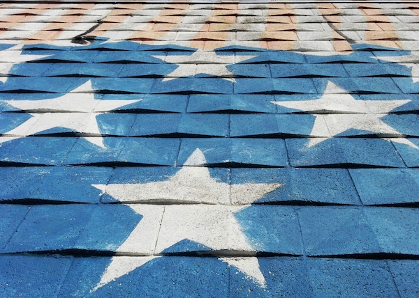 exterior wall of a former V.F.W. painted like the American flag, Pittsburgh, Pa.