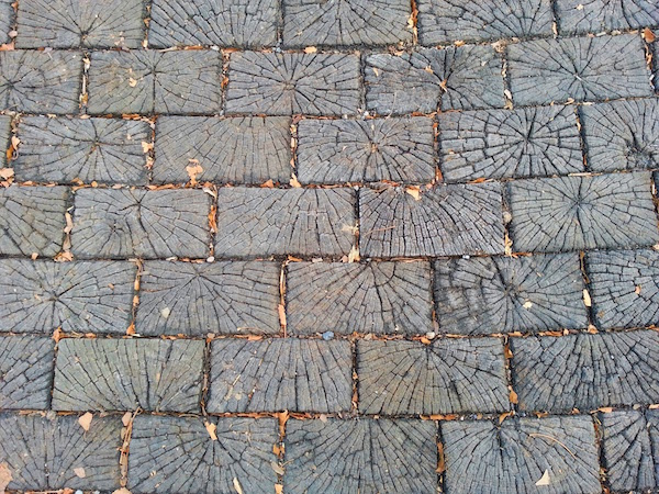 Section of wooden street in Pittsburgh, PA