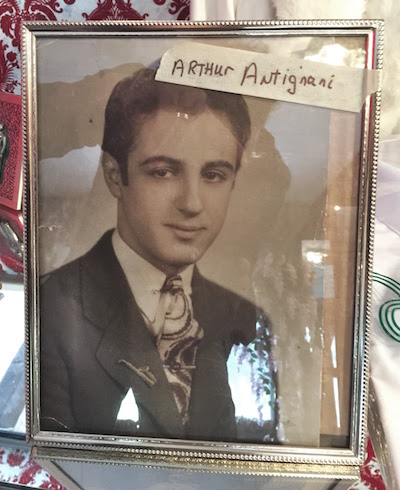 framed black and white photograph of Arthur Antignani as a young man