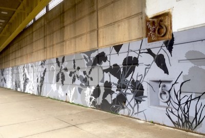 Adjutant mural, downtown Pittsburgh river walk