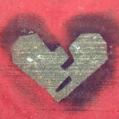 spray painted heart stencil