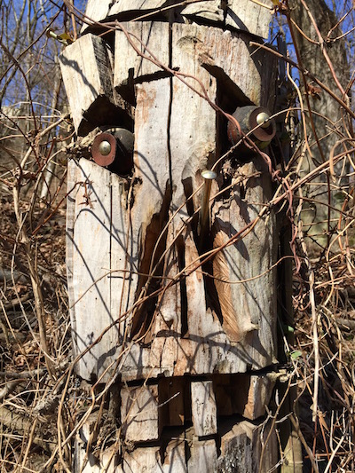 Sculpture carved from tree trunk, Pittsburgh, PA