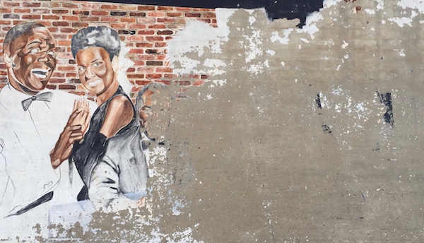 disintegrating mural from Sewickley Speakeasy, Sewickley, PA