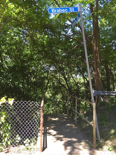 Top of the Basin Street city steps at Brabec Street, Pittsburgh, PA