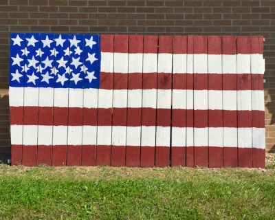American flag made from recycled wood, Apollo, PA