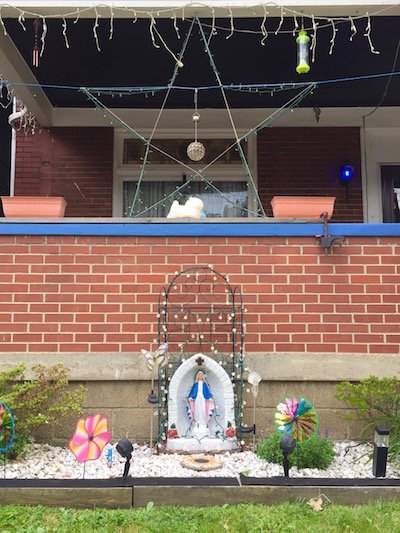 Mary statuette in front yard, Pittsburgh, PA
