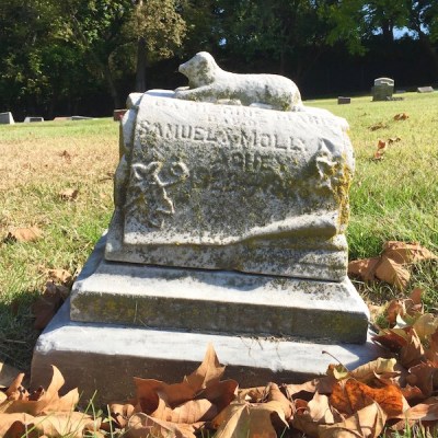 weathered gravestone with lamb, Union Dale Cemetery, Pittsburgh, PA