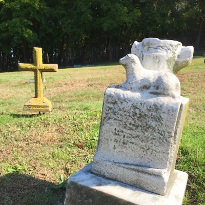 weathered gravestone with lamb, Union Dale Cemetery, Pittsburgh, PA