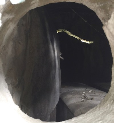 view into crypt interior, James P. Leaf mausoleum in Beaver Cemetery, Beaver, PA