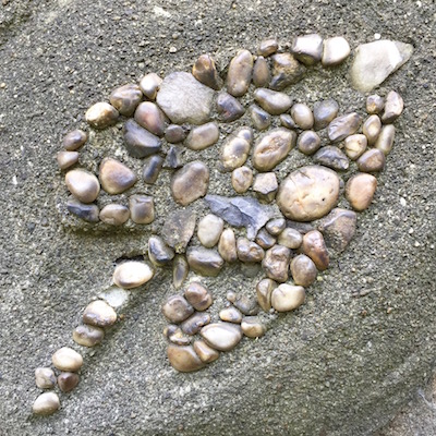 mosaic detail made from pebbles, James P. Leaf mausoleum in Beaver Cemetery, Beaver, PA
