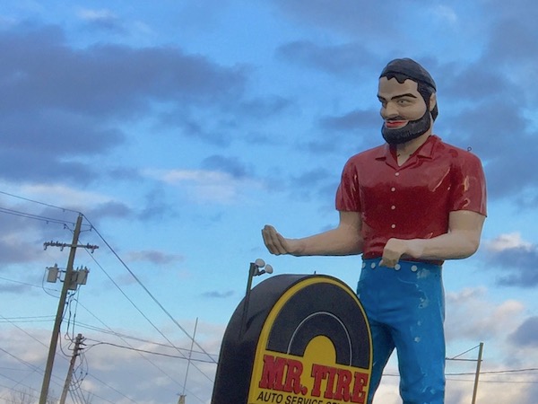 the muffler man of Mr. Tire, Uniontown, PA