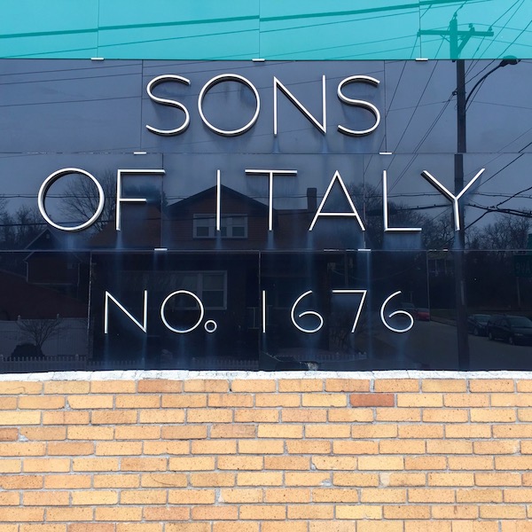 brick and tile facing for Sons of Italy club, Donora, PA