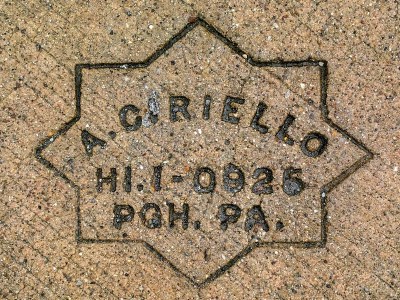A. Ciriello sidewalk concrete mason stamp, Pittsburgh, PA