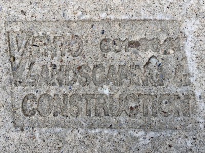 sidewalk stamp for Vento Landscaping & Construction, Pittsburgh, PA