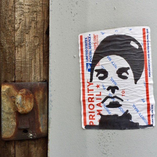 postal slap with portrait of young man in baseball cap, Pittsburgh, PA