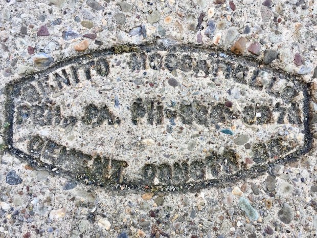 sidewalk stamp for Benito Moscatiello, Pittsburgh, PA