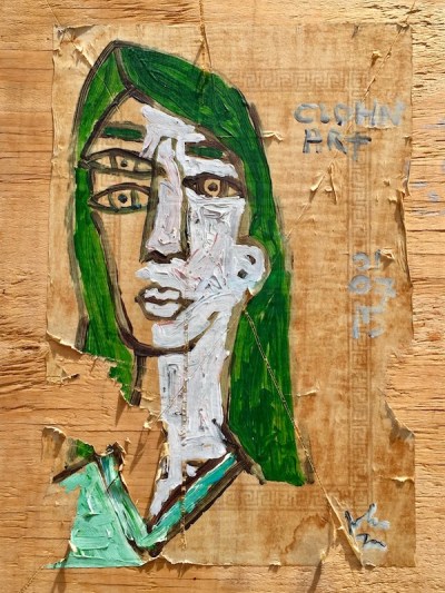 street art painting of woman with three eyes, Pittsburgh, PA