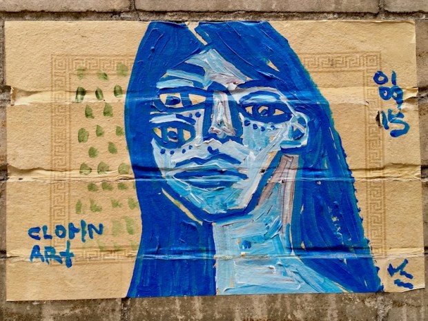 street art painting of woman with three eyes, Pittsburgh, PA
