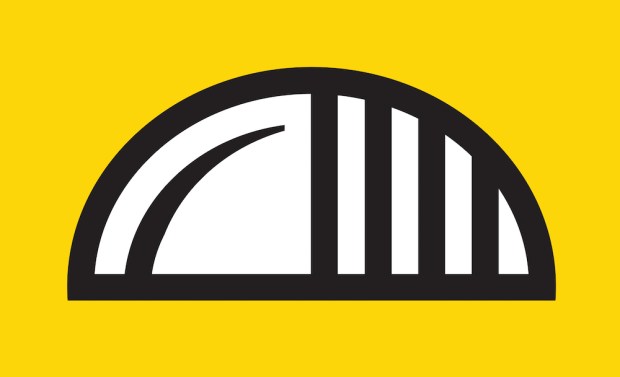 proposal for Pittsburgh city flag by Paul Schifino with image of pierogie shape and bridge elements