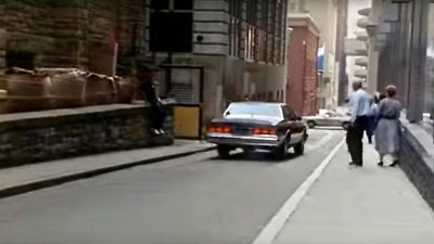 scene from the film "Striking Distance" of alley in downtown Pittsburgh, PA