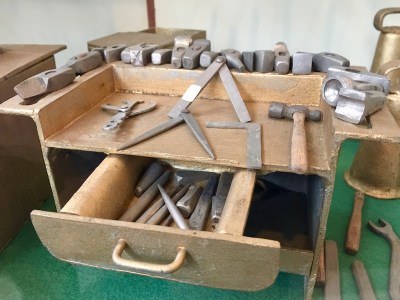 model of blacksmith tools, Donora Smog Museum