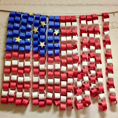 American flag made from construction paper