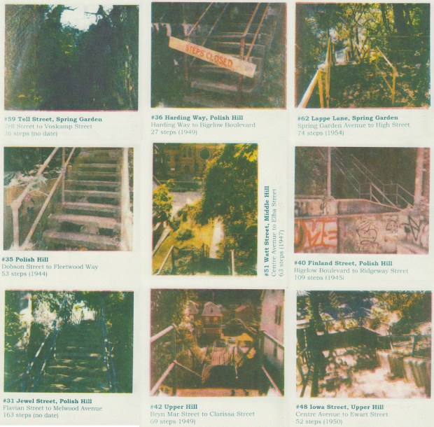 collage of nine Risograph prints made from Laura Zukowski's steps photos