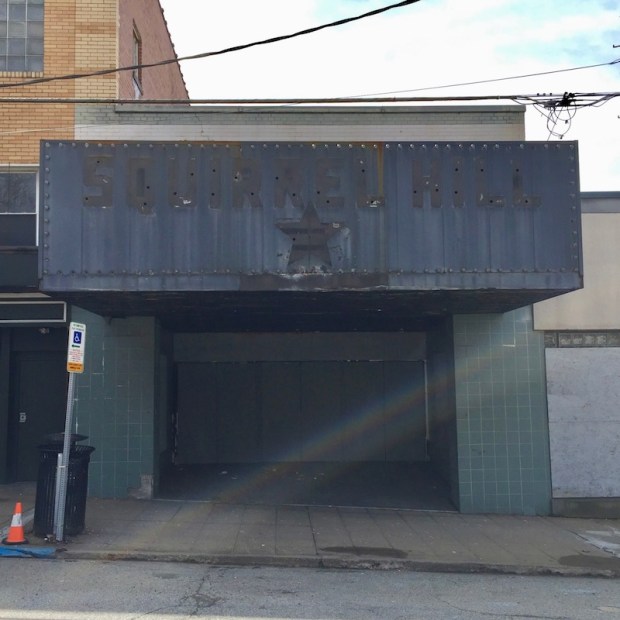 marquee of former Squirrel Hill Theatre, Pittsburgh, PA