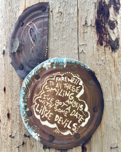 steel can metal painted and nailed to utility pole, Pittsburgh, PA