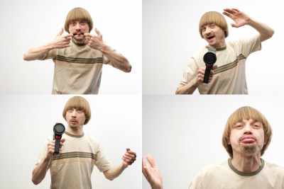 photo collage of Weird Paul Petroskey aping for the camera