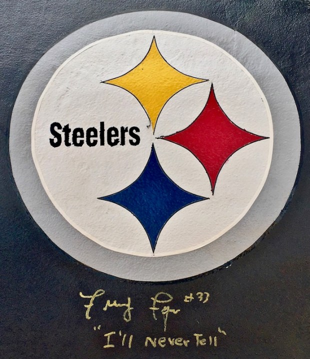 roof of Kasunick Steeler car signed by Frenchy Fuqua