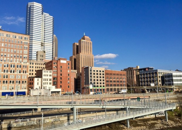 Mon Wharf Switchback bicycle/pedestrian ramp in downtown Pittsburgh, PA