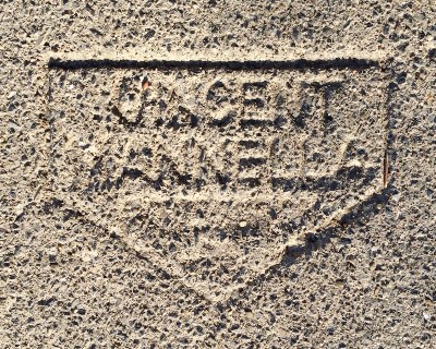 mason's stamp in concrete sidewalk, Pittsburgh, PA