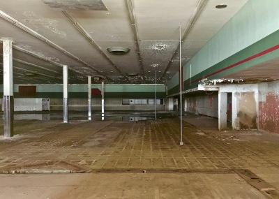 interior of vacant, former grocery store in Northern Lights Shopping Center, Baden, PA