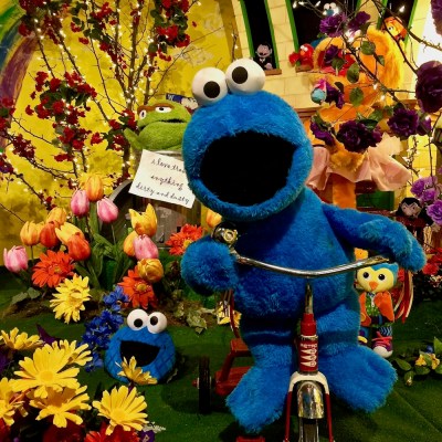 elaborate diorama of Sesame Street characters at Kraynak's Easter Bunny Lane, Hermitage, PA