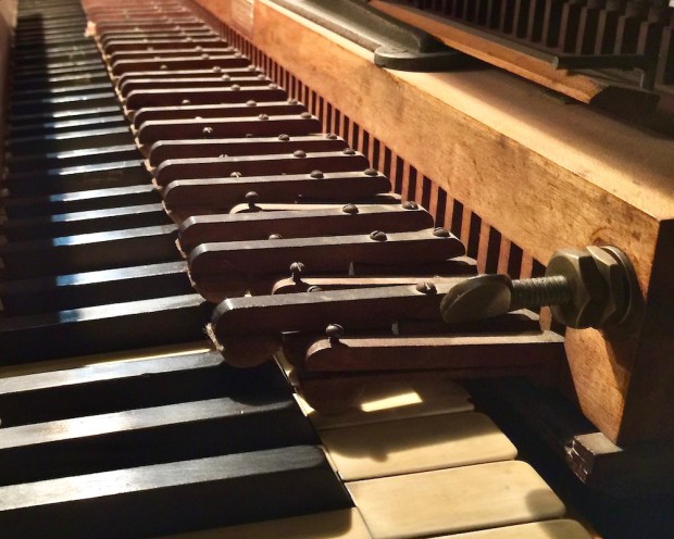 wooden piano attachment to mechanically play a standard piano at DeBence Antique Music World