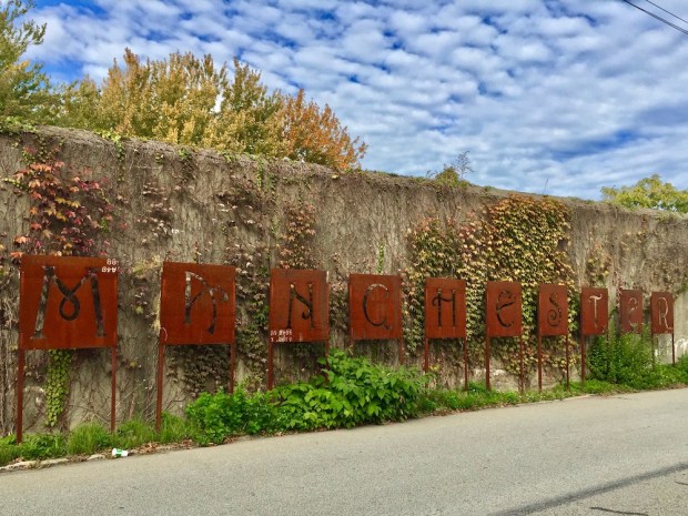 welcome sign for the Manchester neighborhood of Pittsburgh