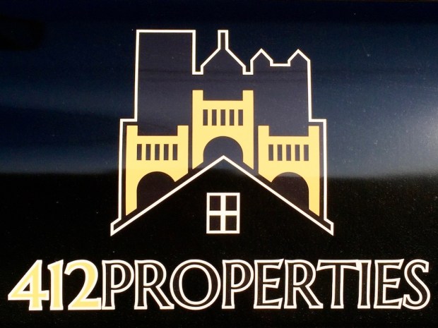 logo for 412 Properties including the Pittsburgh skyline