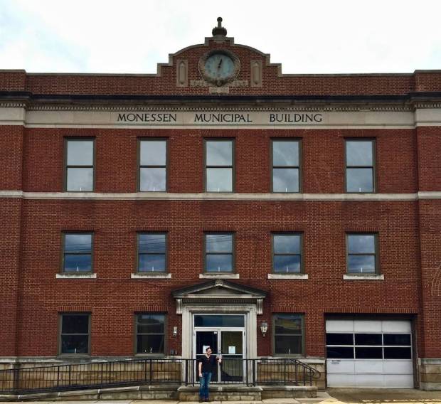 City of Monessen mayor Matthew Shorraw in front of the old Monessen Municipal Building