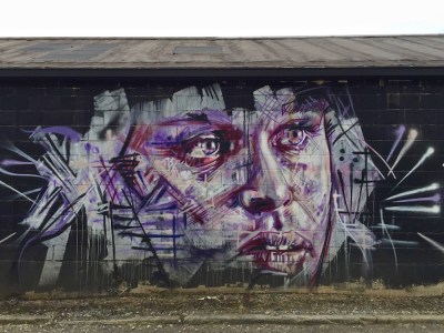 mural of man's face by artist Jeremy Raymer